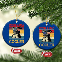 Vintage Pitbull Dad Ceramic Ornament Like A Regular Dad But Cooler - Wonder Print Shop