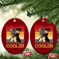 Vintage Pitbull Dad Ceramic Ornament Like A Regular Dad But Cooler - Wonder Print Shop