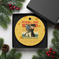 Vintage Pitbull Dad Ceramic Ornament Like A Regular Dad But Cooler - Wonder Print Shop