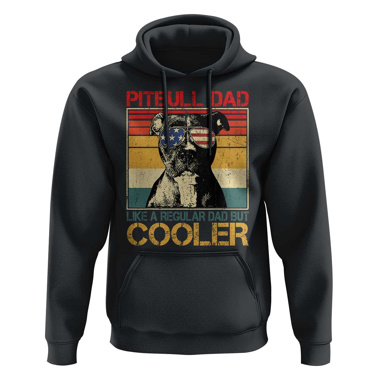 Vintage Pitbull Dad Hoodie Like A Regular Dad But Cooler - Wonder Print Shop