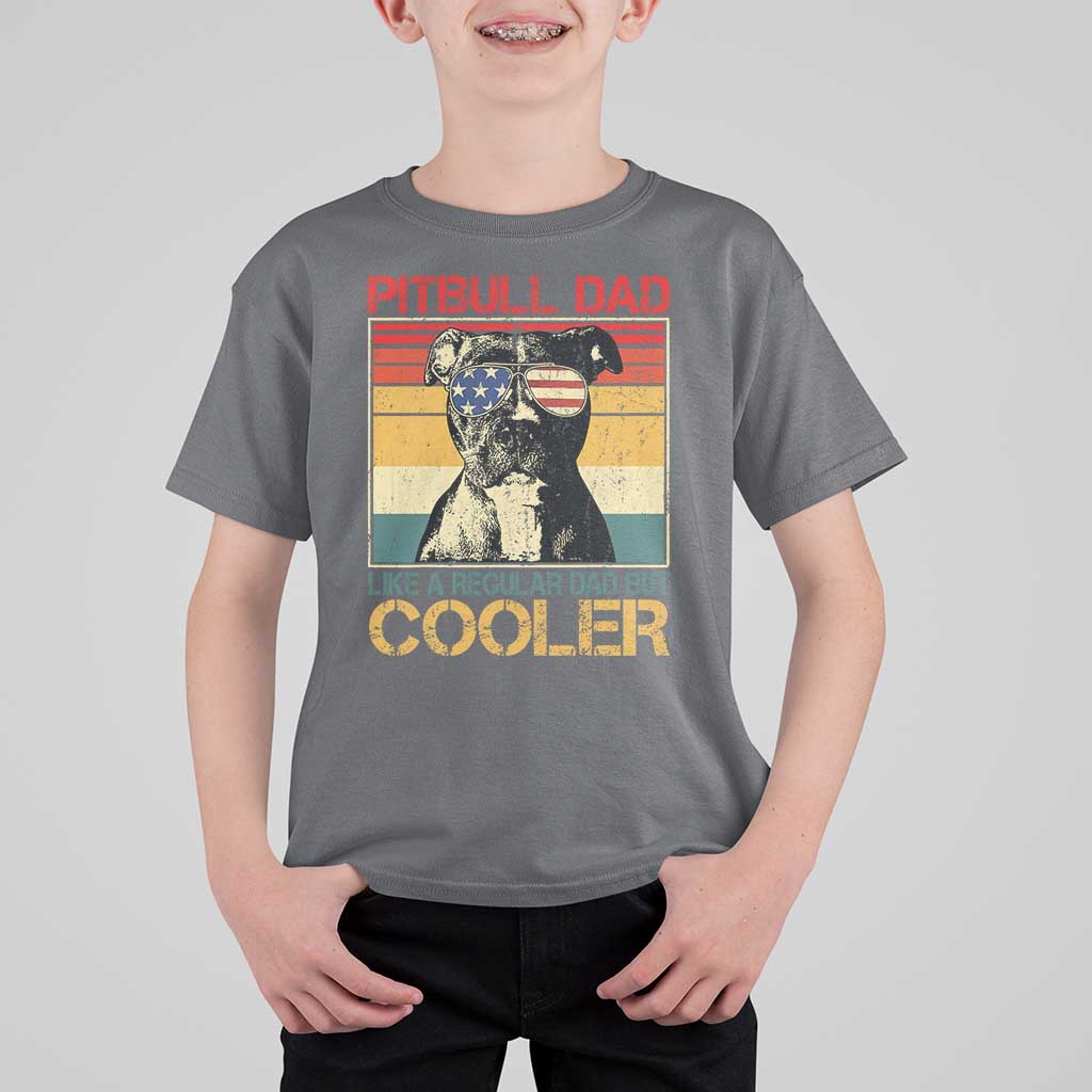Vintage Pitbull Dad T Shirt For Kid Like A Regular Dad But Cooler - Wonder Print Shop