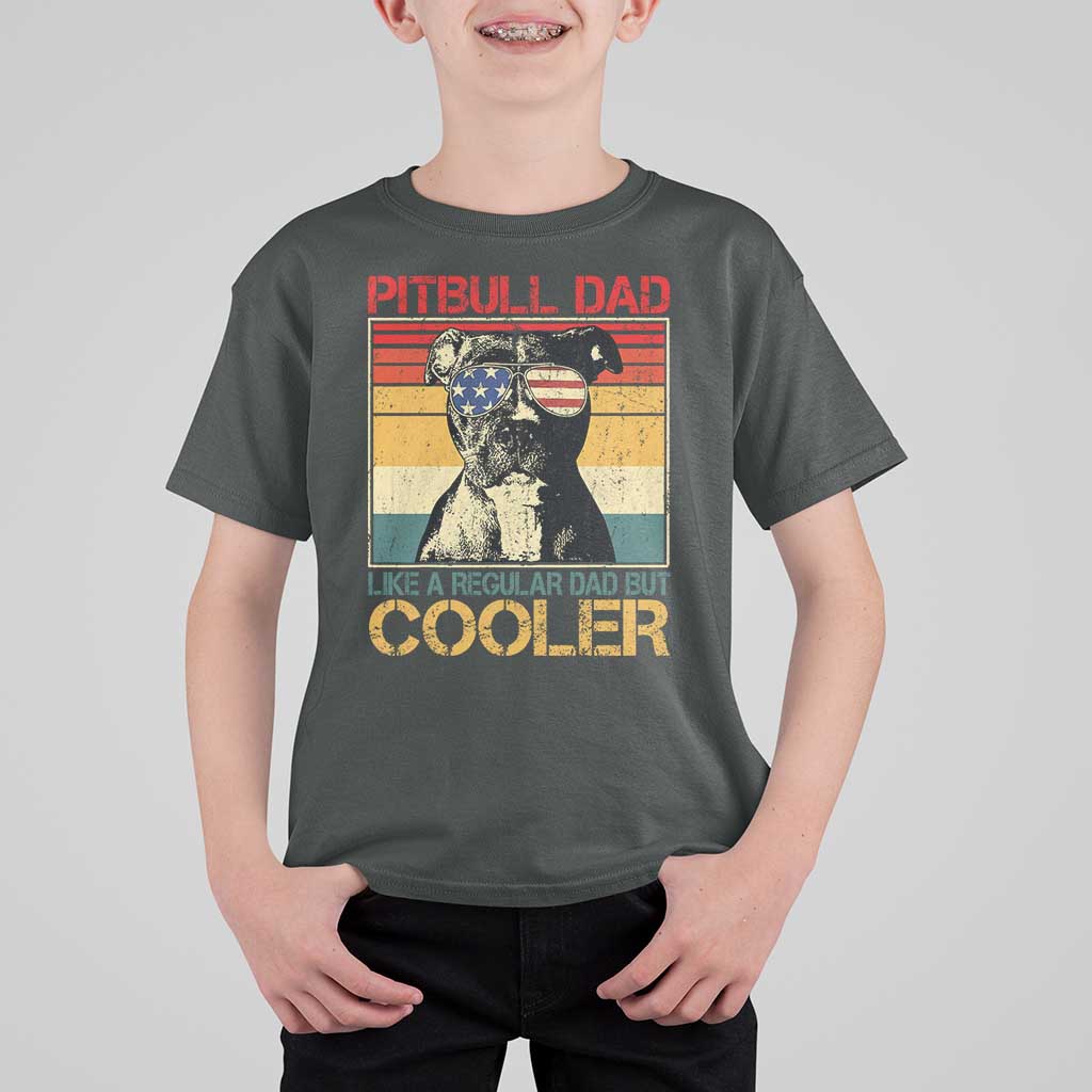 Vintage Pitbull Dad T Shirt For Kid Like A Regular Dad But Cooler - Wonder Print Shop