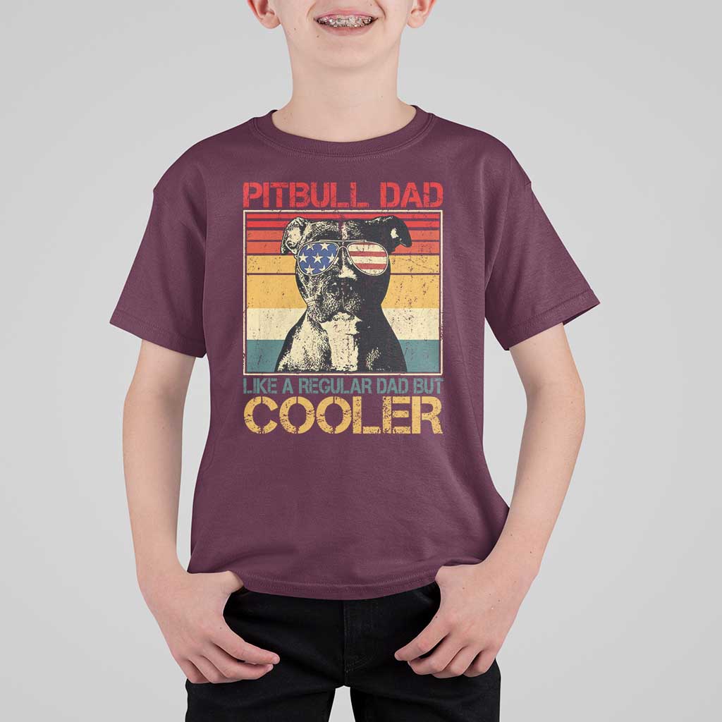 Vintage Pitbull Dad T Shirt For Kid Like A Regular Dad But Cooler - Wonder Print Shop
