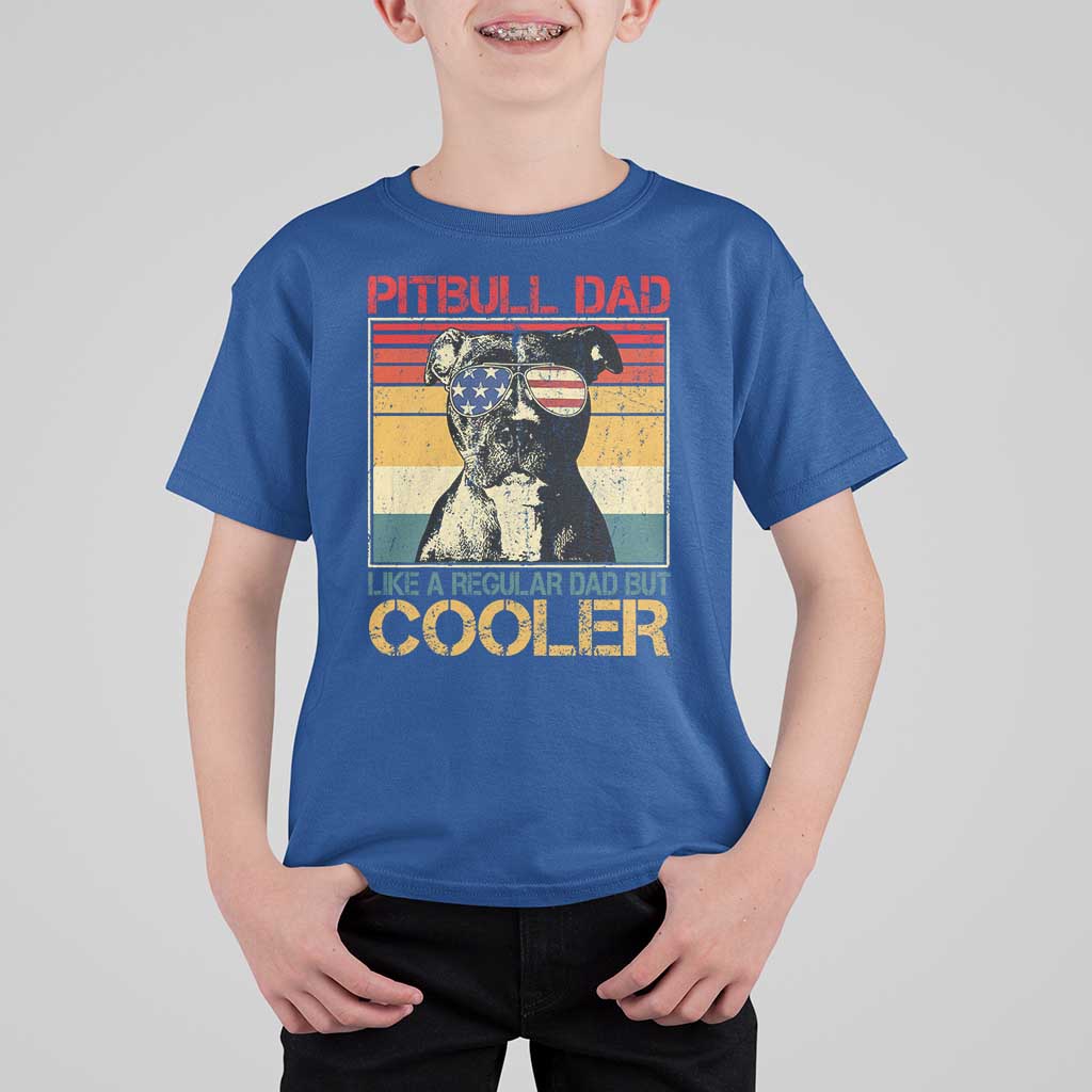 Vintage Pitbull Dad T Shirt For Kid Like A Regular Dad But Cooler - Wonder Print Shop