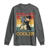Vintage Pitbull Dad Long Sleeve Shirt Like A Regular Dad But Cooler - Wonder Print Shop