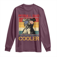 Vintage Pitbull Dad Long Sleeve Shirt Like A Regular Dad But Cooler - Wonder Print Shop