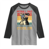 Vintage Pitbull Dad Raglan Shirt Like A Regular Dad But Cooler - Wonder Print Shop