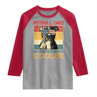 Vintage Pitbull Dad Raglan Shirt Like A Regular Dad But Cooler - Wonder Print Shop