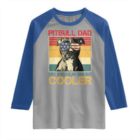 Vintage Pitbull Dad Raglan Shirt Like A Regular Dad But Cooler - Wonder Print Shop