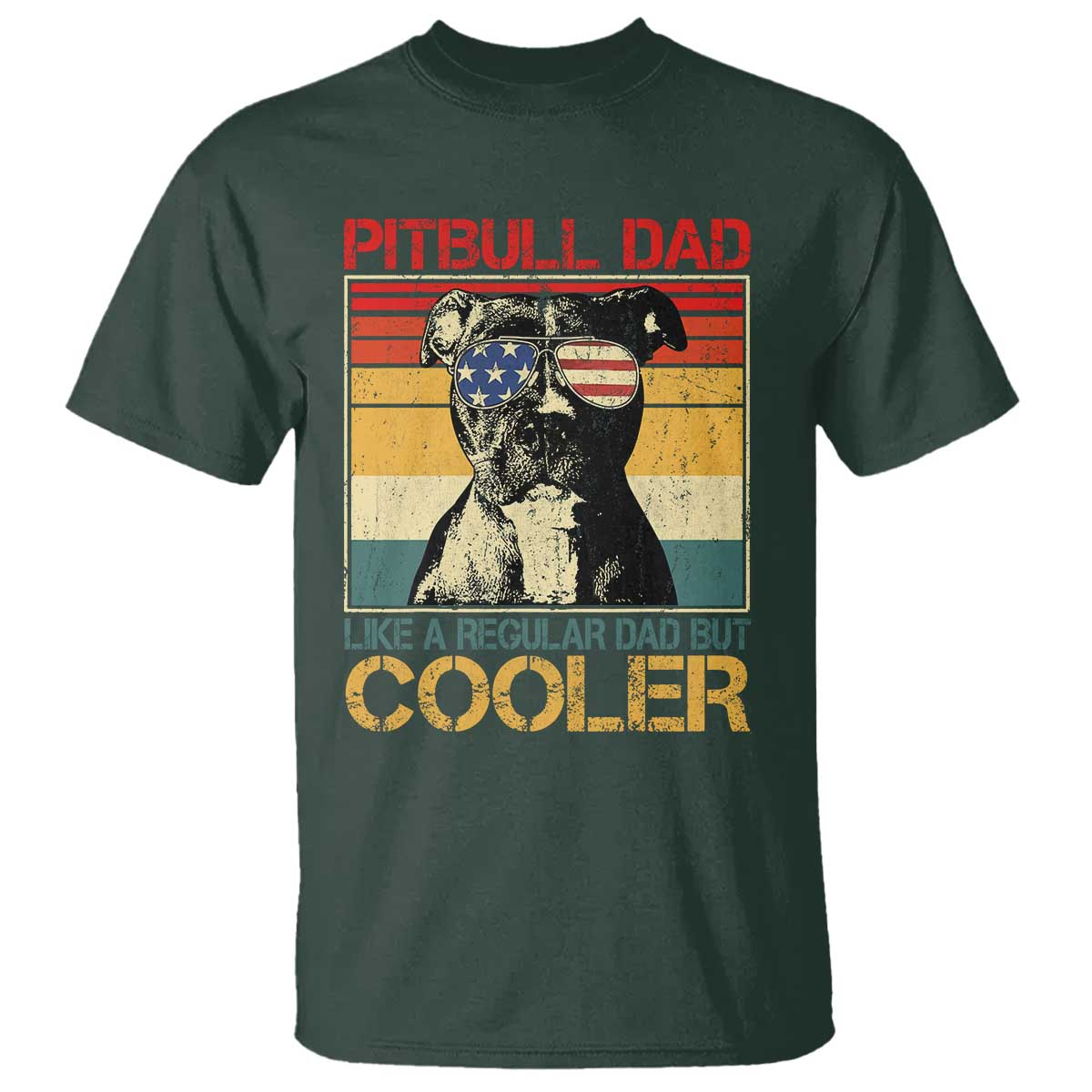 Vintage Pitbull Dad T Shirt Like A Regular Dad But Cooler - Wonder Print Shop