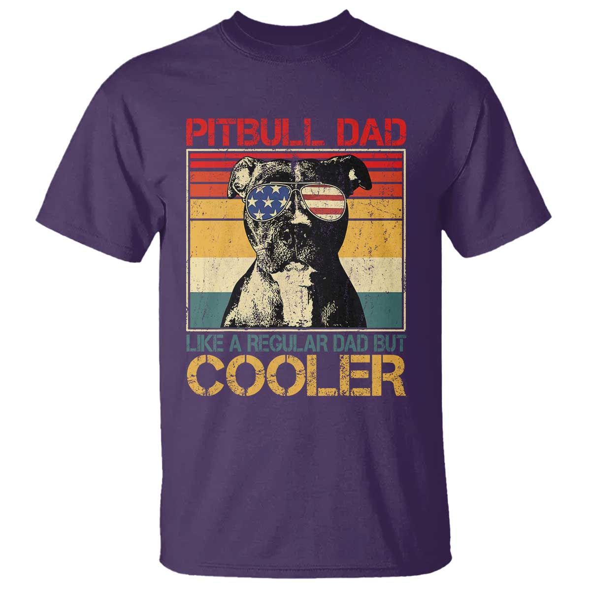 Vintage Pitbull Dad T Shirt Like A Regular Dad But Cooler - Wonder Print Shop