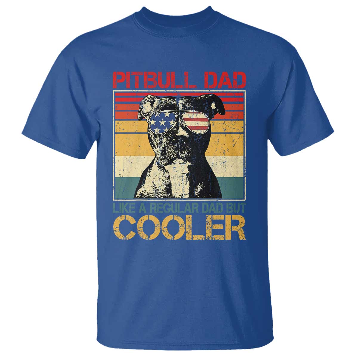 Vintage Pitbull Dad T Shirt Like A Regular Dad But Cooler - Wonder Print Shop