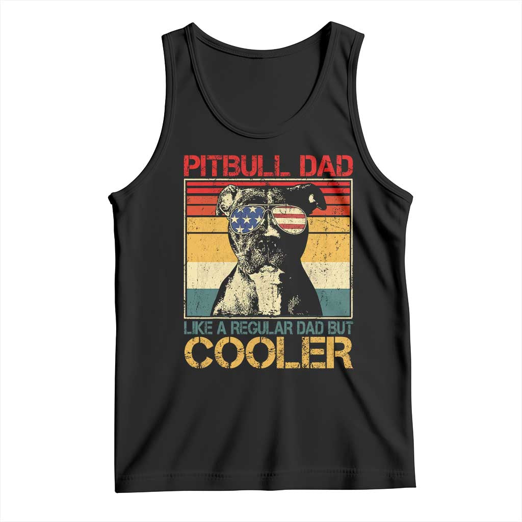 Vintage Pitbull Dad Tank Top Like A Regular Dad But Cooler - Wonder Print Shop