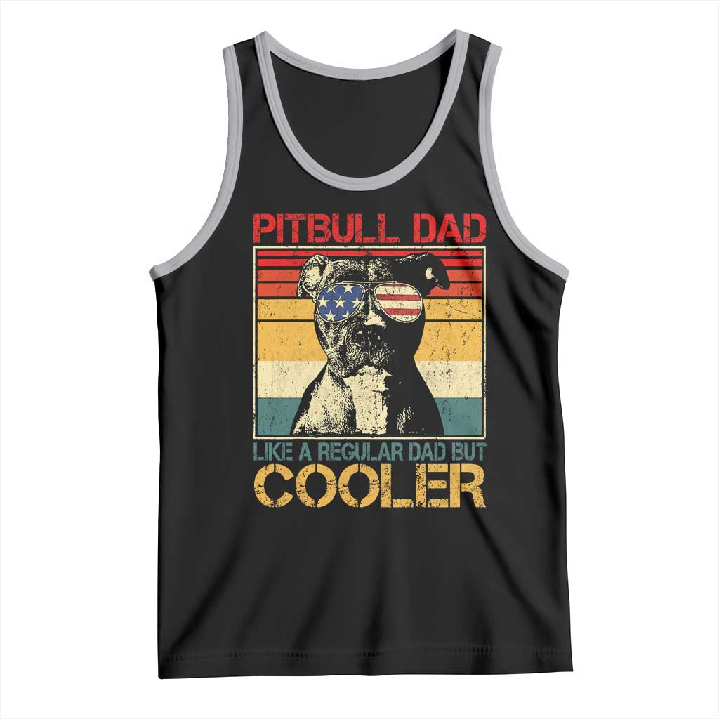 Vintage Pitbull Dad Tank Top Like A Regular Dad But Cooler - Wonder Print Shop