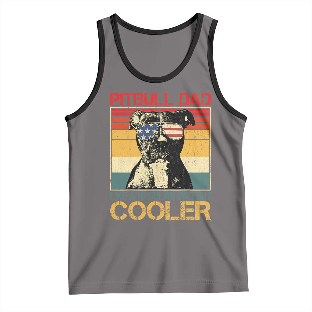 Vintage Pitbull Dad Tank Top Like A Regular Dad But Cooler - Wonder Print Shop