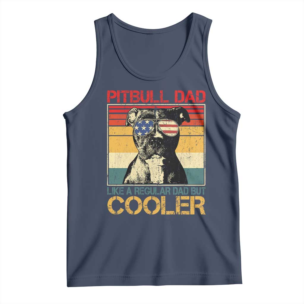 Vintage Pitbull Dad Tank Top Like A Regular Dad But Cooler - Wonder Print Shop