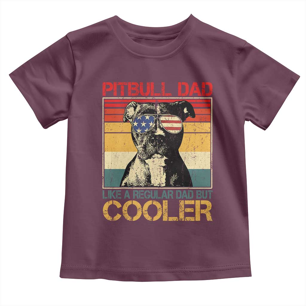 Vintage Pitbull Dad Toddler T Shirt Like A Regular Dad But Cooler - Wonder Print Shop