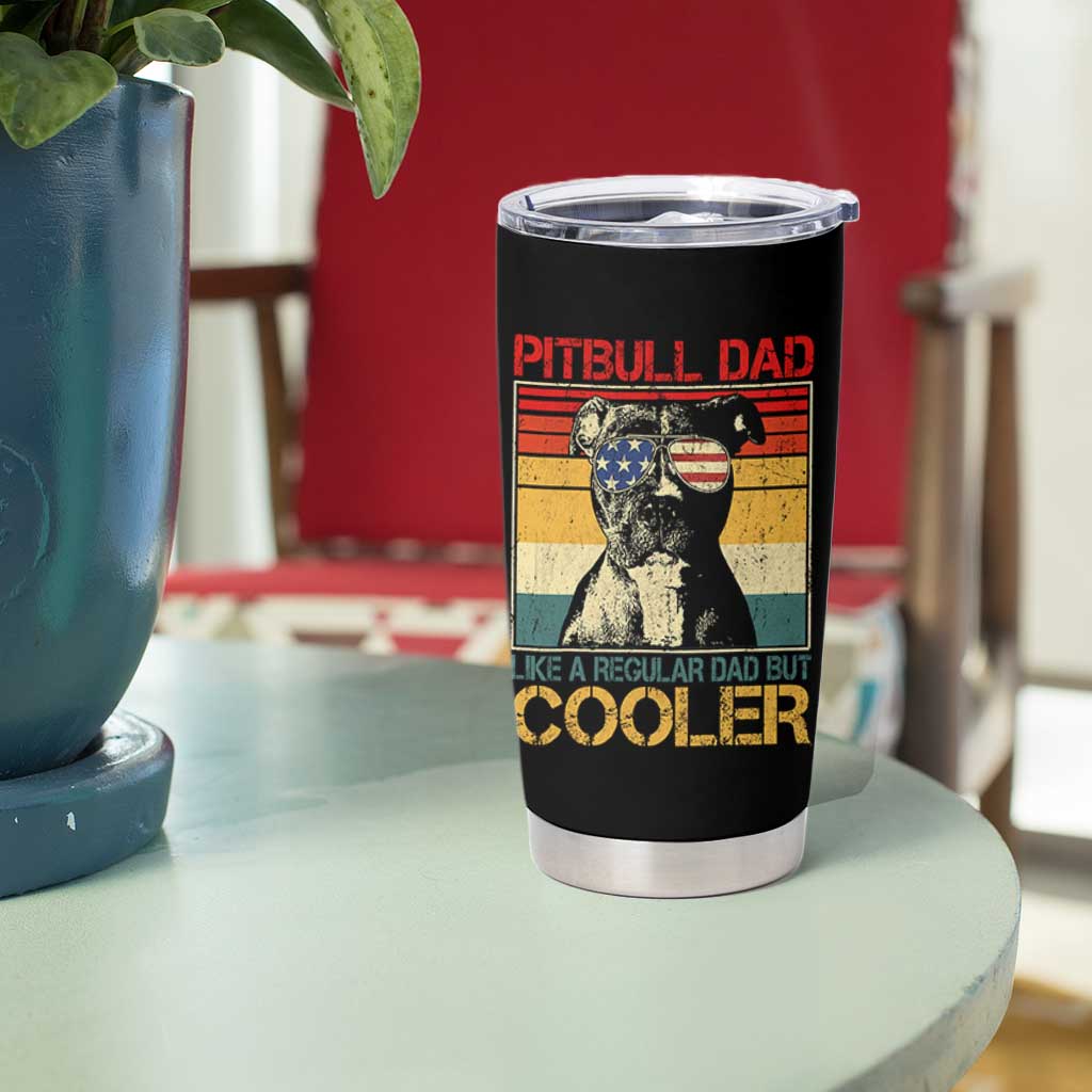 Vintage Pitbull Dad Tumbler Cup Like A Regular Dad But Cooler - Wonder Print Shop