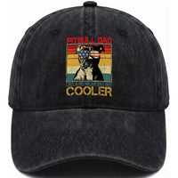 Vintage Pitbull Dad Washed Cotton Baseball Cap Like A Regular Dad But Cooler