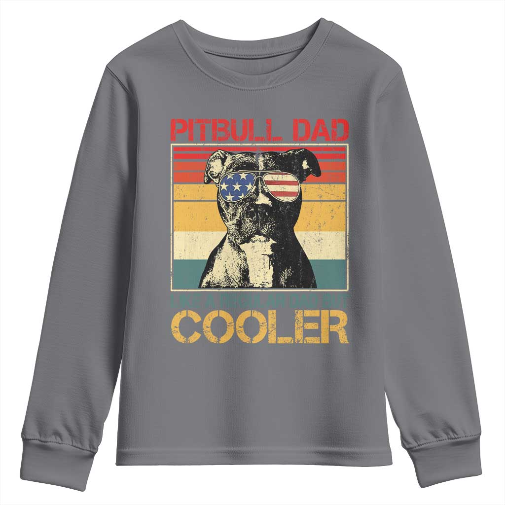 Vintage Pitbull Dad Youth Sweatshirt Like A Regular Dad But Cooler - Wonder Print Shop