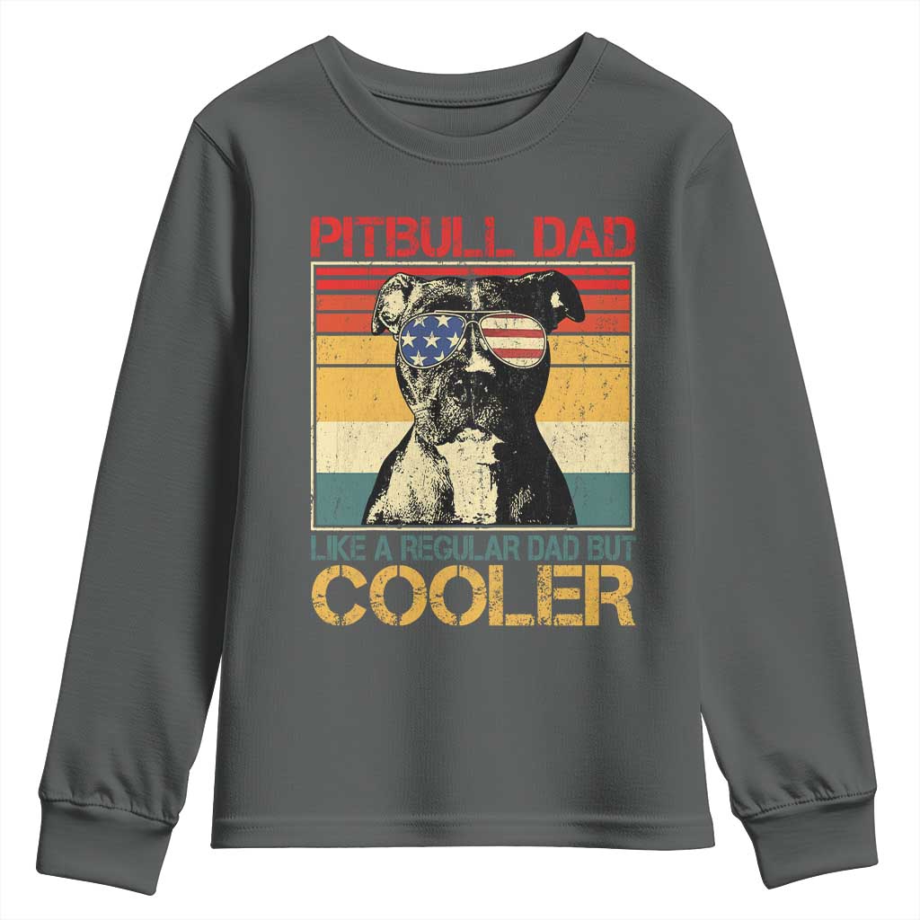 Vintage Pitbull Dad Youth Sweatshirt Like A Regular Dad But Cooler - Wonder Print Shop