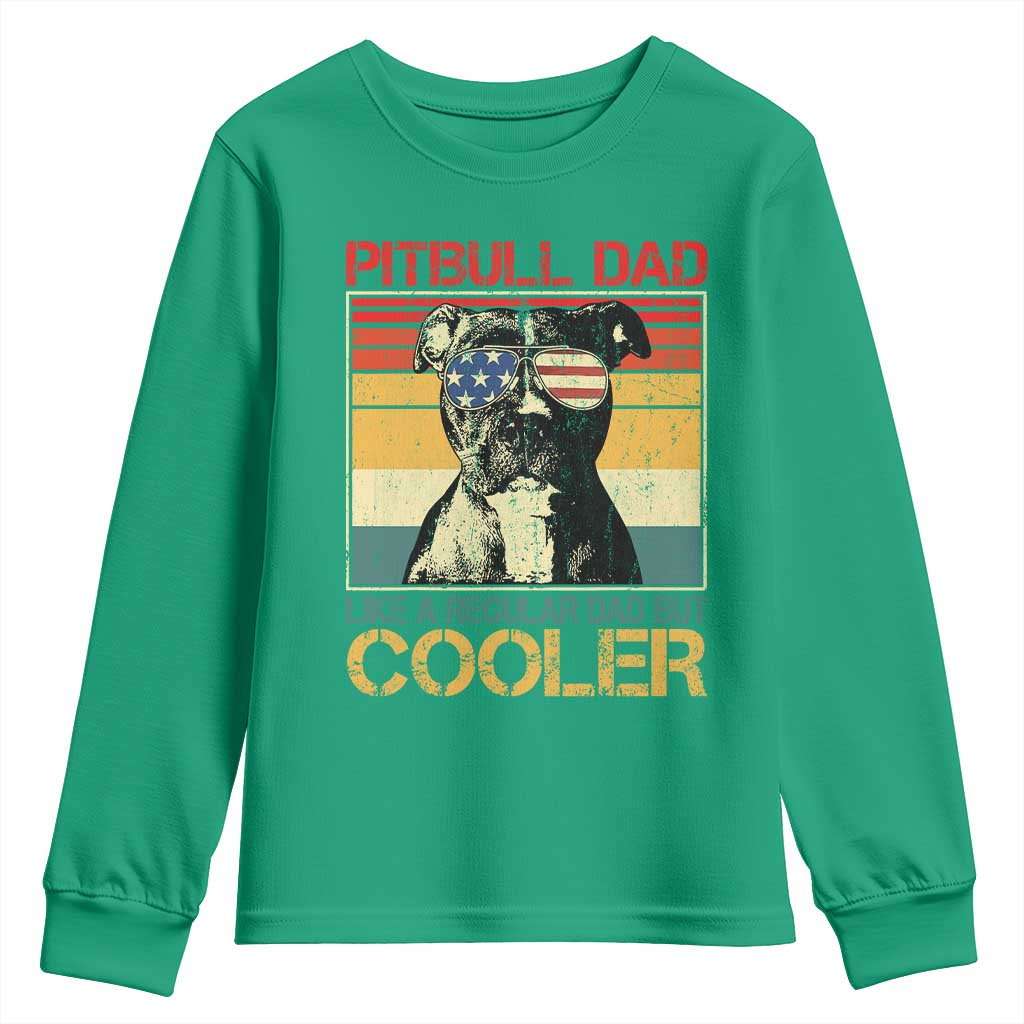 Vintage Pitbull Dad Youth Sweatshirt Like A Regular Dad But Cooler - Wonder Print Shop