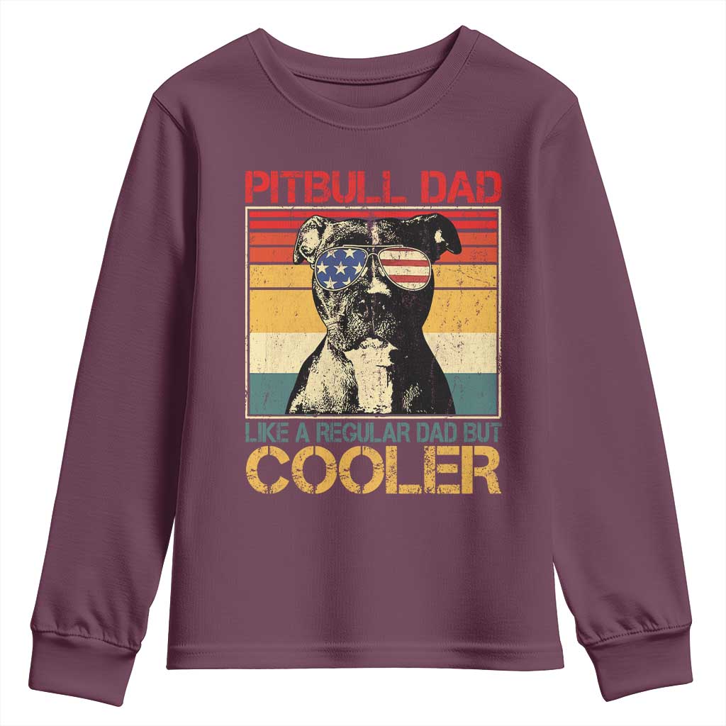 Vintage Pitbull Dad Youth Sweatshirt Like A Regular Dad But Cooler - Wonder Print Shop