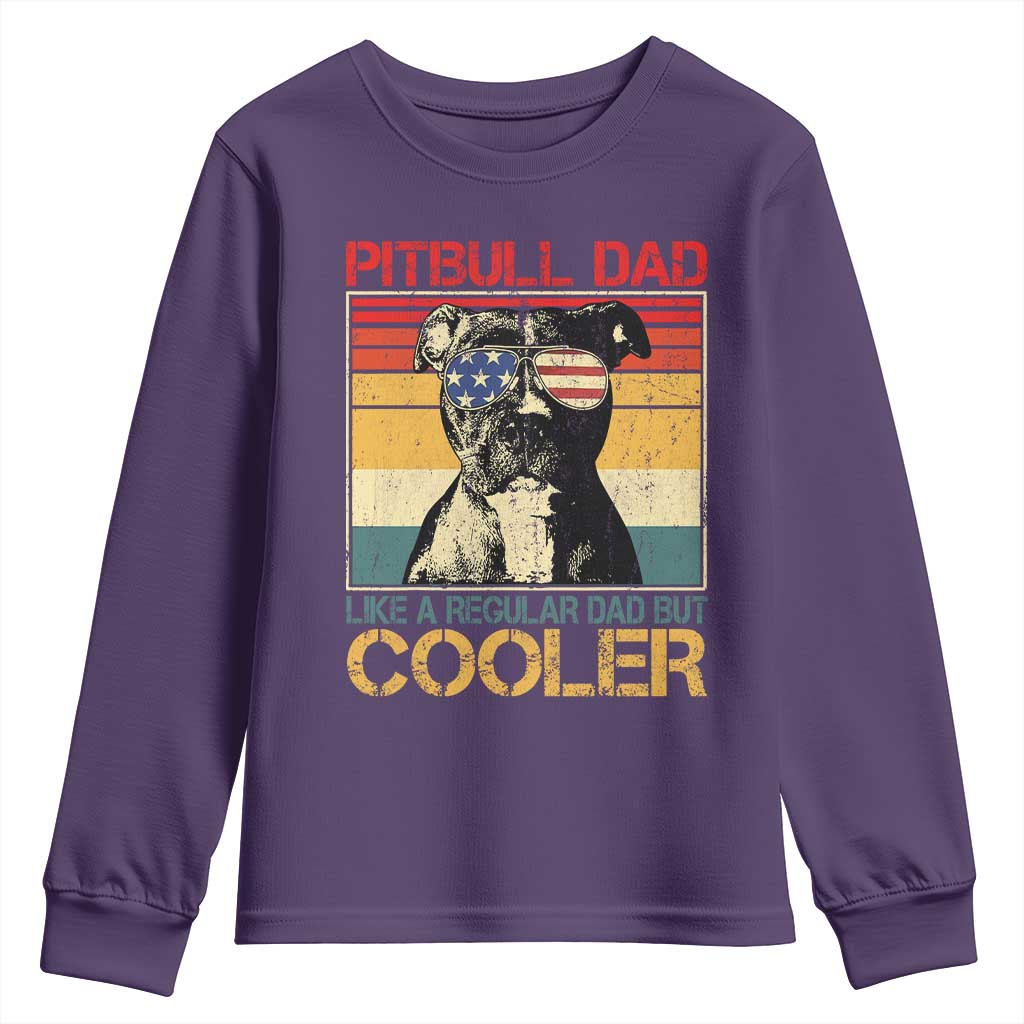 Vintage Pitbull Dad Youth Sweatshirt Like A Regular Dad But Cooler - Wonder Print Shop