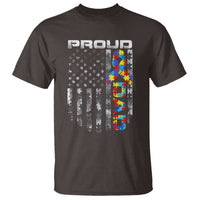 Vintage Proud Autism Dad T Shirt USA American Flag Father Day