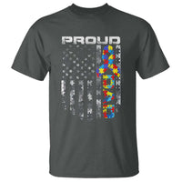 Vintage Proud Autism Dad T Shirt USA American Flag Father Day