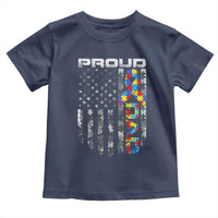 Vintage Proud Autism Dad Toddler T Shirt USA American Flag Father Day