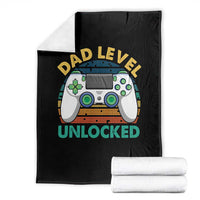 Funny New Dad Throw Blanket Retro Dad Level Unlocked Gaming Gamer - Wonder Print Shop