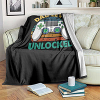 Funny New Dad Throw Blanket Retro Dad Level Unlocked Gaming Gamer - Wonder Print Shop
