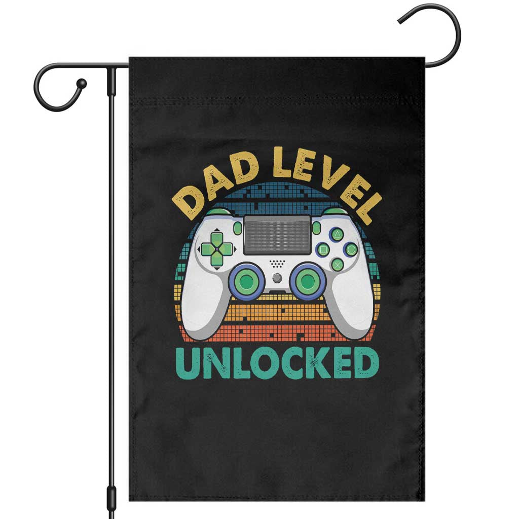 Funny New Dad Garden Flag Retro Dad Level Unlocked Gaming Gamer - Wonder Print Shop