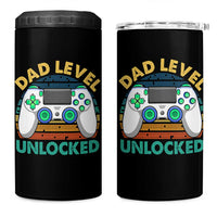 Funny New Dad 4 in 1 Can Cooler Tumbler Retro Dad Level Unlocked Gaming Gamer - Wonder Print Shop