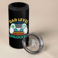 Funny New Dad 4 in 1 Can Cooler Tumbler Retro Dad Level Unlocked Gaming Gamer - Wonder Print Shop
