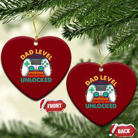 Funny New Dad Ceramic Ornament Retro Dad Level Unlocked Gaming Gamer - Wonder Print Shop