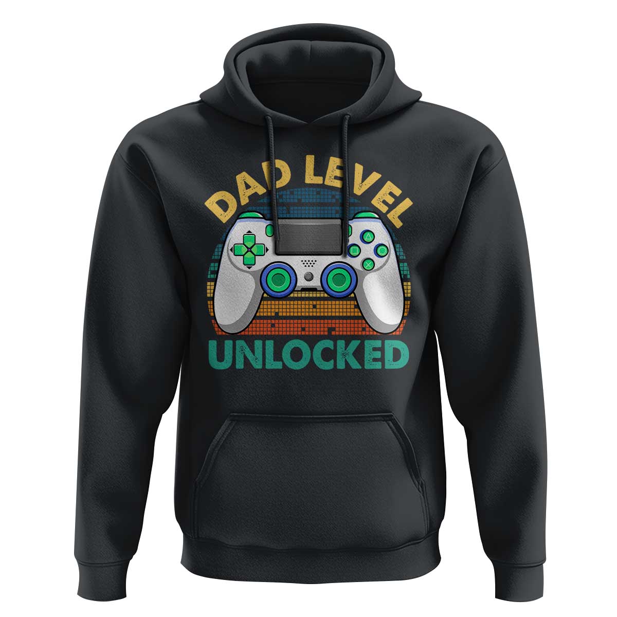 Funny New Dad Hoodie Retro Dad Level Unlocked Gaming Gamer - Wonder Print Shop