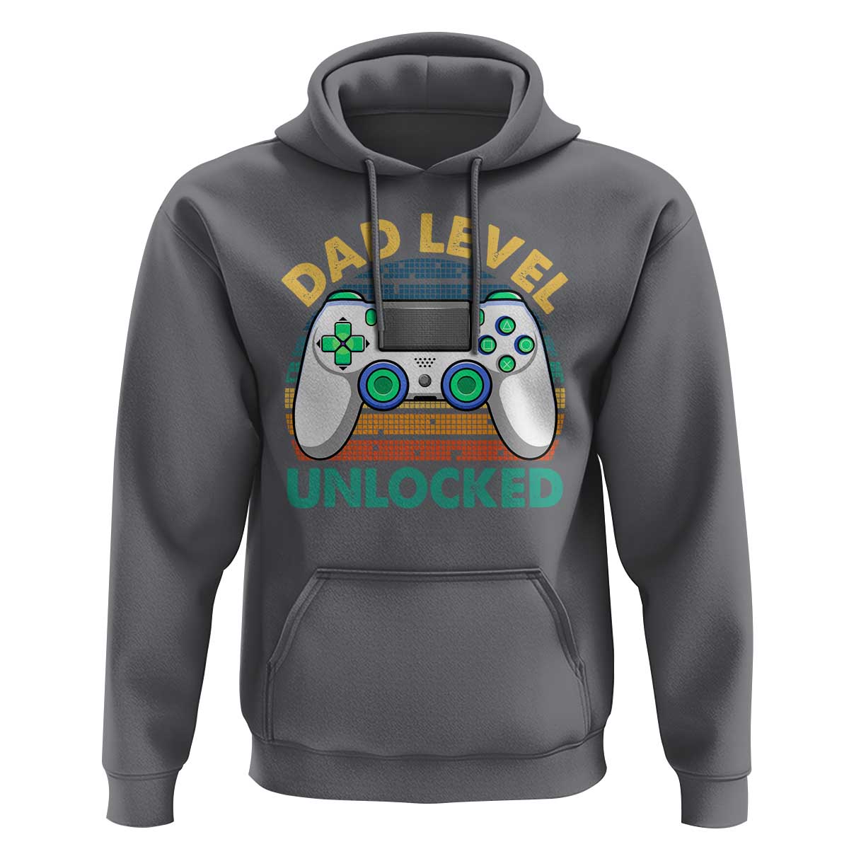 Funny New Dad Hoodie Retro Dad Level Unlocked Gaming Gamer - Wonder Print Shop