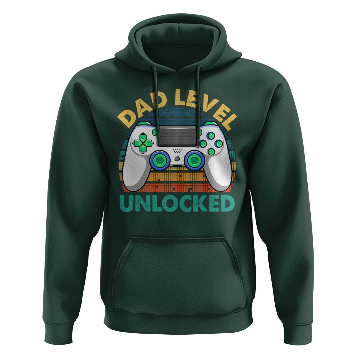 Funny New Dad Hoodie Retro Dad Level Unlocked Gaming Gamer - Wonder Print Shop