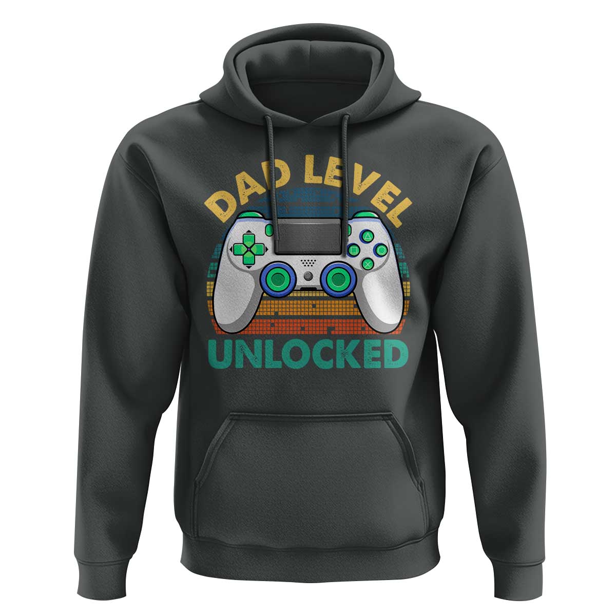 Funny New Dad Hoodie Retro Dad Level Unlocked Gaming Gamer - Wonder Print Shop