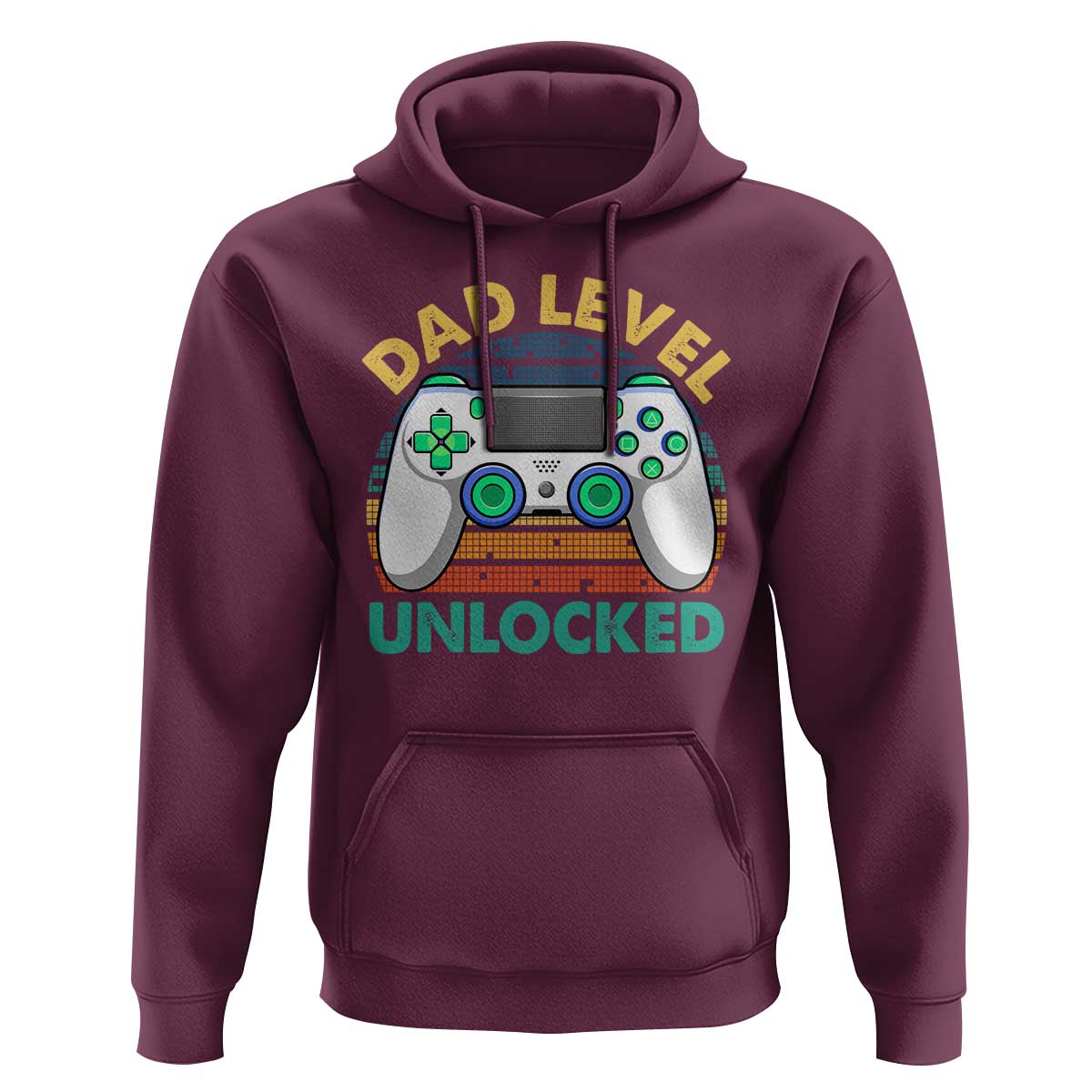 Funny New Dad Hoodie Retro Dad Level Unlocked Gaming Gamer - Wonder Print Shop