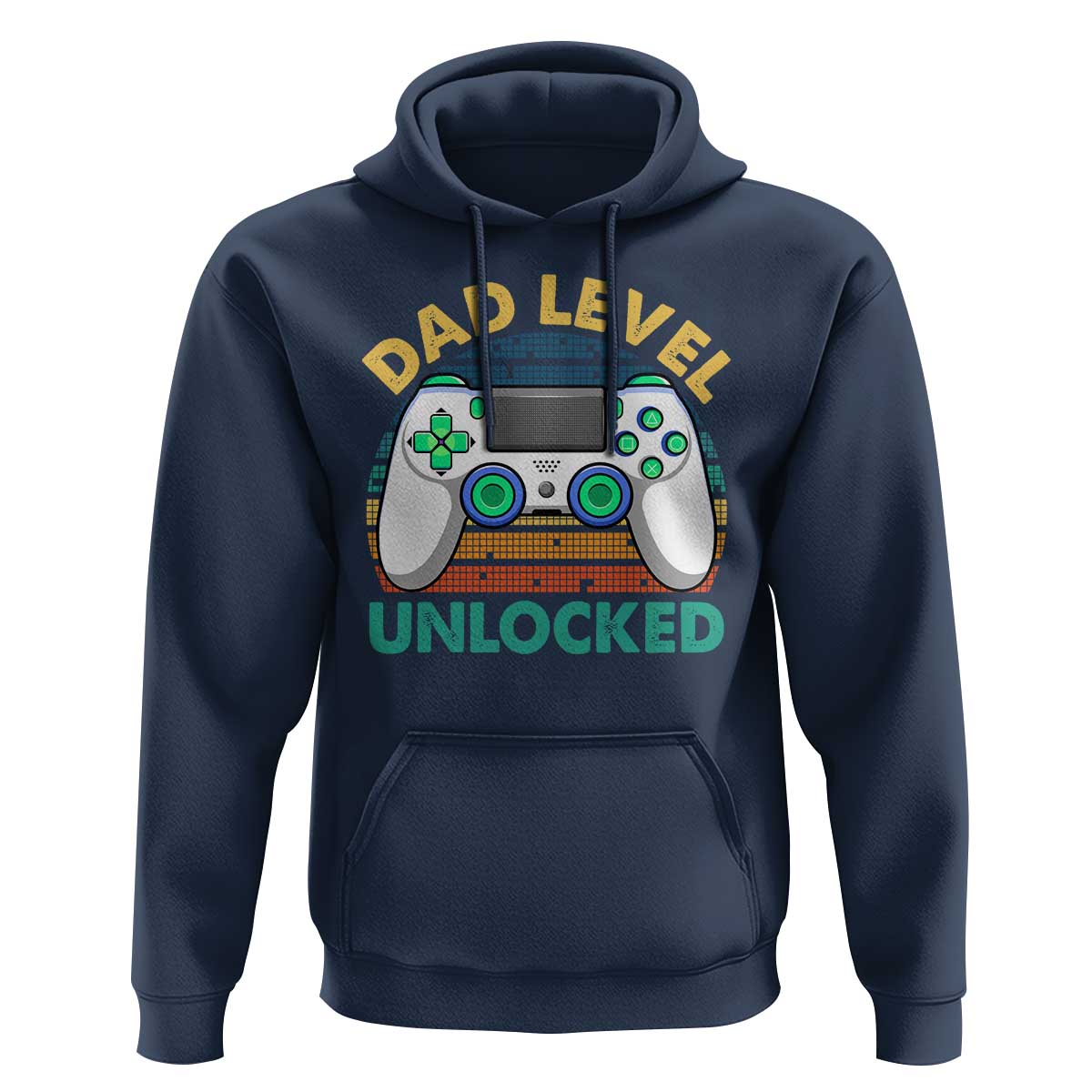 Funny New Dad Hoodie Retro Dad Level Unlocked Gaming Gamer - Wonder Print Shop