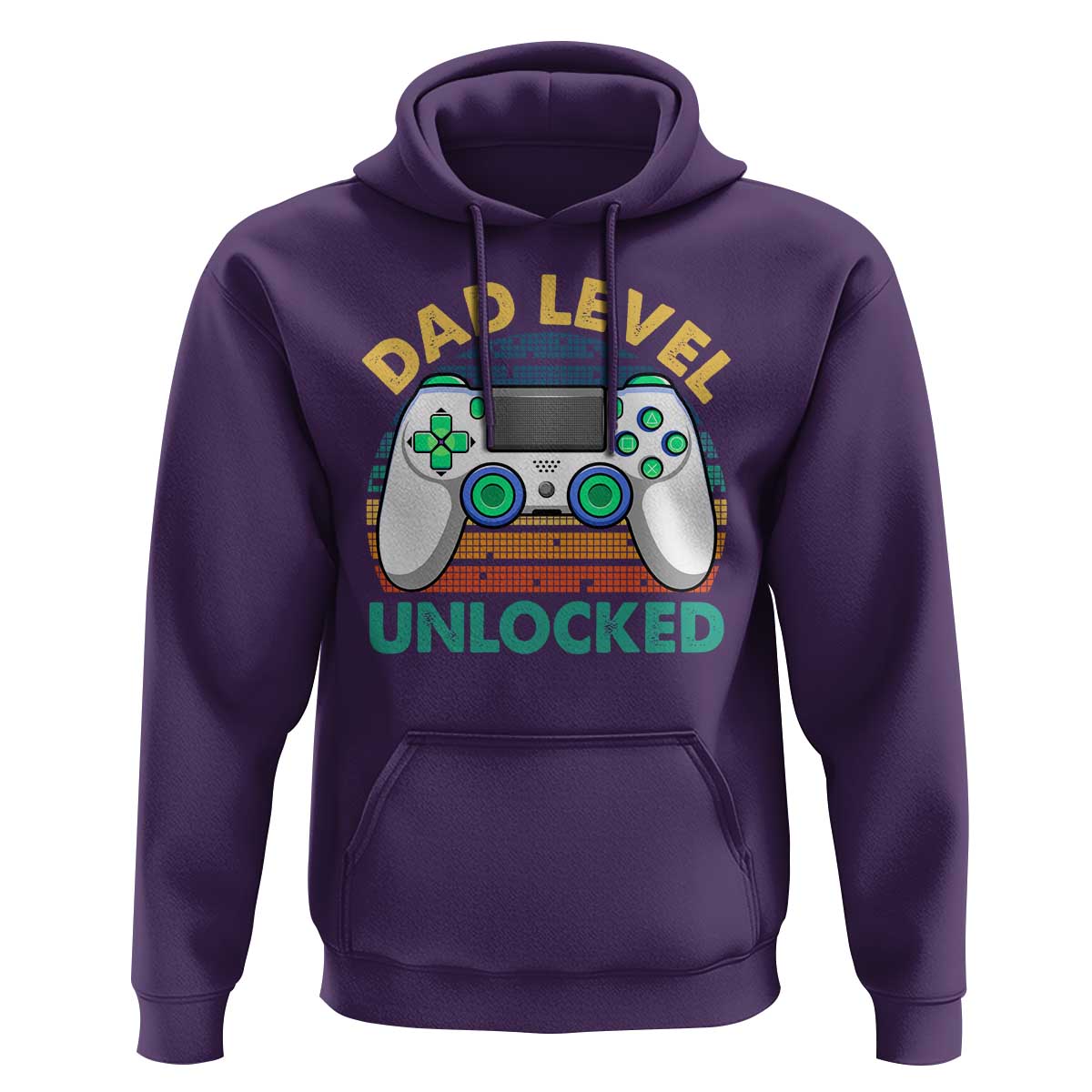 Funny New Dad Hoodie Retro Dad Level Unlocked Gaming Gamer - Wonder Print Shop