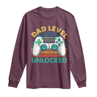 Funny New Dad Long Sleeve Shirt Retro Dad Level Unlocked Gaming Gamer - Wonder Print Shop