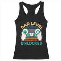 Funny New Dad Racerback Tank Top Retro Dad Level Unlocked Gaming Gamer - Wonder Print Shop