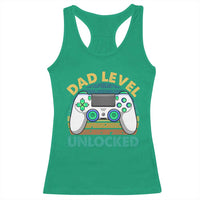 Funny New Dad Racerback Tank Top Retro Dad Level Unlocked Gaming Gamer - Wonder Print Shop