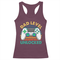Funny New Dad Racerback Tank Top Retro Dad Level Unlocked Gaming Gamer - Wonder Print Shop