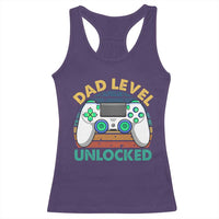 Funny New Dad Racerback Tank Top Retro Dad Level Unlocked Gaming Gamer - Wonder Print Shop
