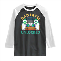Funny New Dad Raglan Shirt Retro Dad Level Unlocked Gaming Gamer - Wonder Print Shop